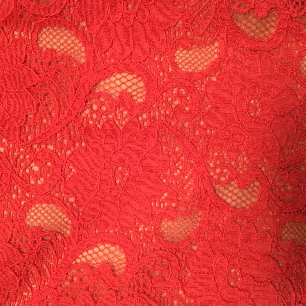 H&M Coral Pink Lace Pencil Skirt size 10 - Picture 5 of 5